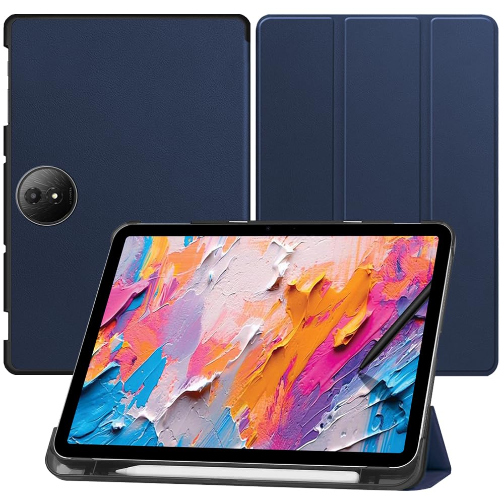 Photo 1 of [NSFN] for TCL NXTPaper 11 Plus Tablet Case,TCL Tablet 11.5Inch Case, Ultra Thin, Protective Case, Trifold, Magnetic Closure, Stand, Shockproof, Ultra Lightweight, with Pencil Holder, Sea Blue