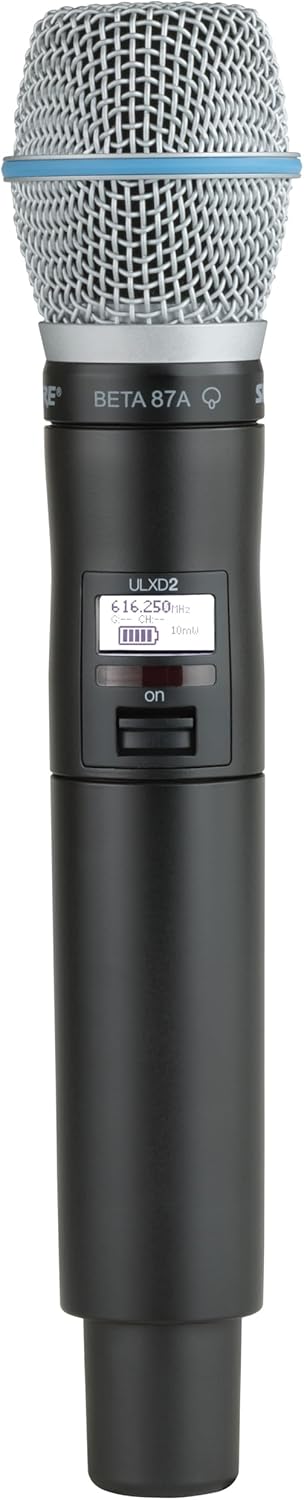 Shure ULXD2/B87A Handheld Transmitter with Beta87A Mic Capsule – for ULX-D Digital Wireless Systems, Receiver Sold Separately | G57 Band (ULXD2/B87A=-G57)