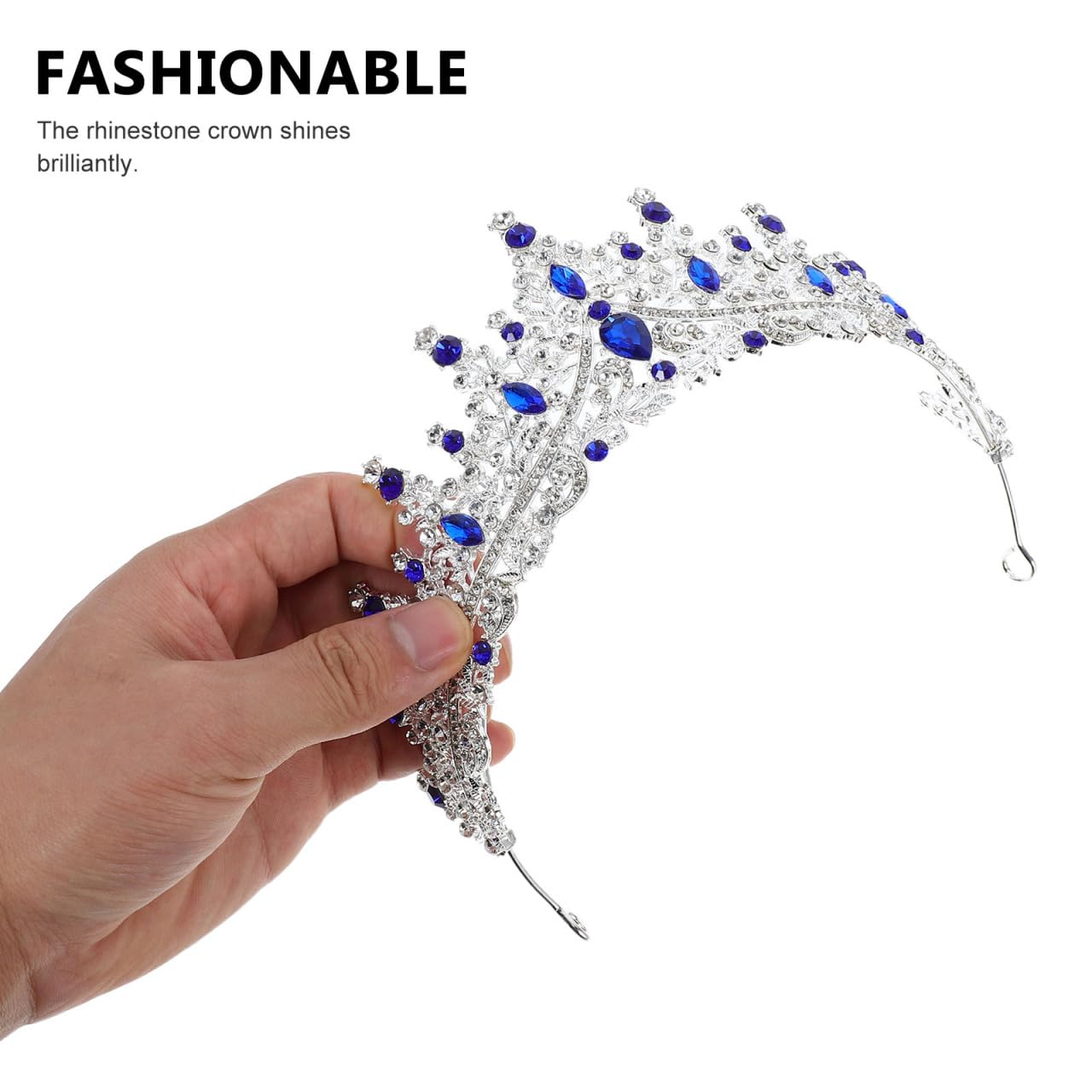 ULTECHNOVO Corona per donne di cristallo principesse diademi strass regina fascia per capelli da sposa per compleanno, ballo di fine anno, cerimonia, accessori di scena (blu)