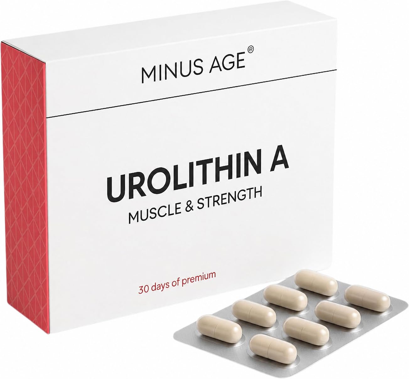 Urolithin A Kapseln 500 mg, 60 vegane Kapseln | Nahrungsergänzungsmittel, glutenfrei, laborgeprüft