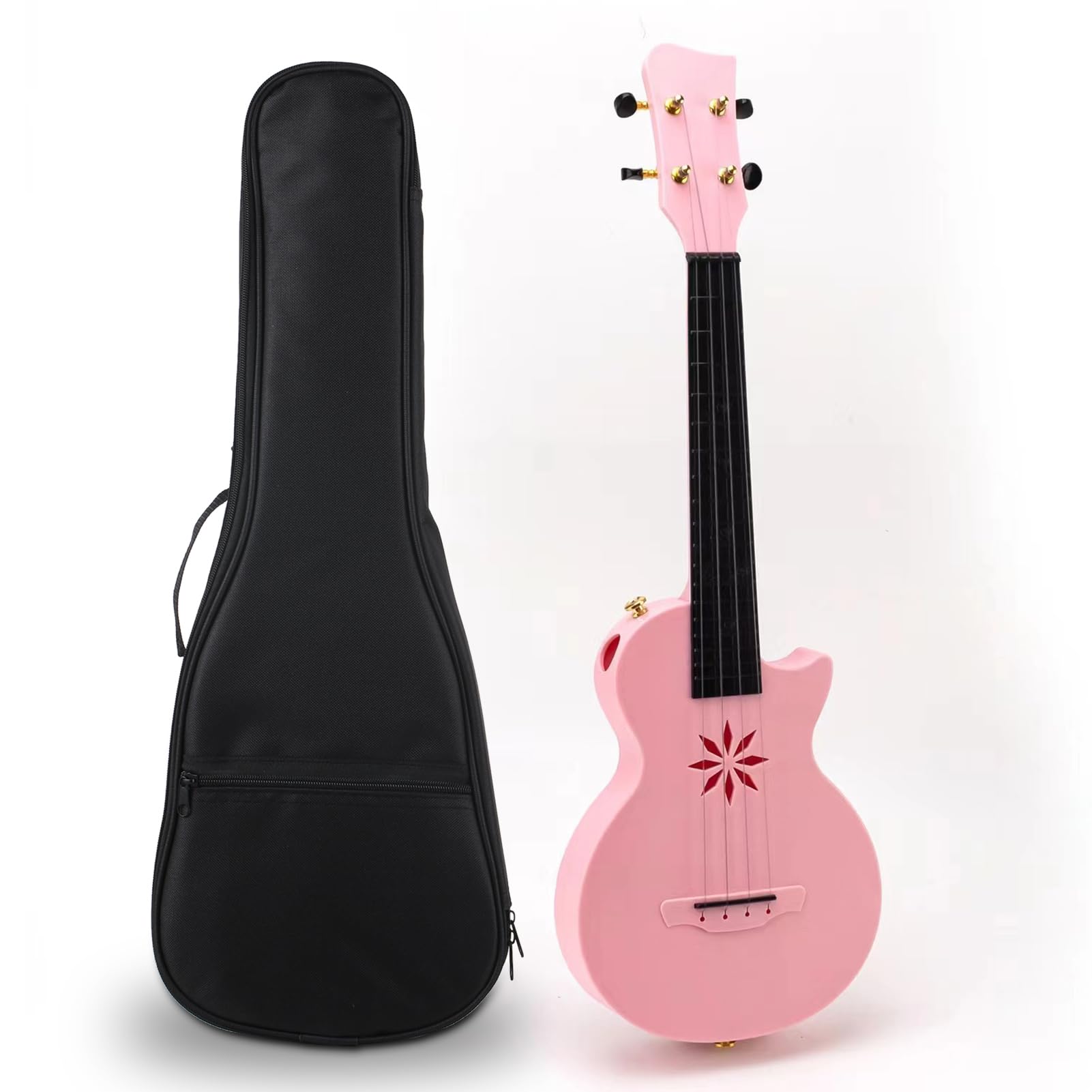 Ukulele da 25 Pollici 4 Corde Ukulele in Fibra di Carbonio Uke Portatile con Borsa per Il Trasporto per Principianti Adulti Adolescenti Strumento a Corde Professionale