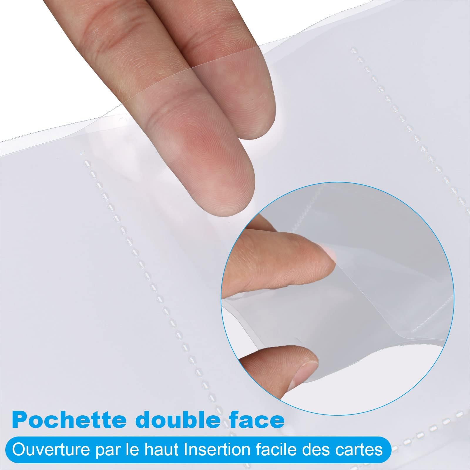 ASelected 1800 Pochettes Pour Cartes – 100 Feuilles Double Face A4, Classeur Universel 11 Trous, Collection Pokemon, MTG, Jeux De Cartes