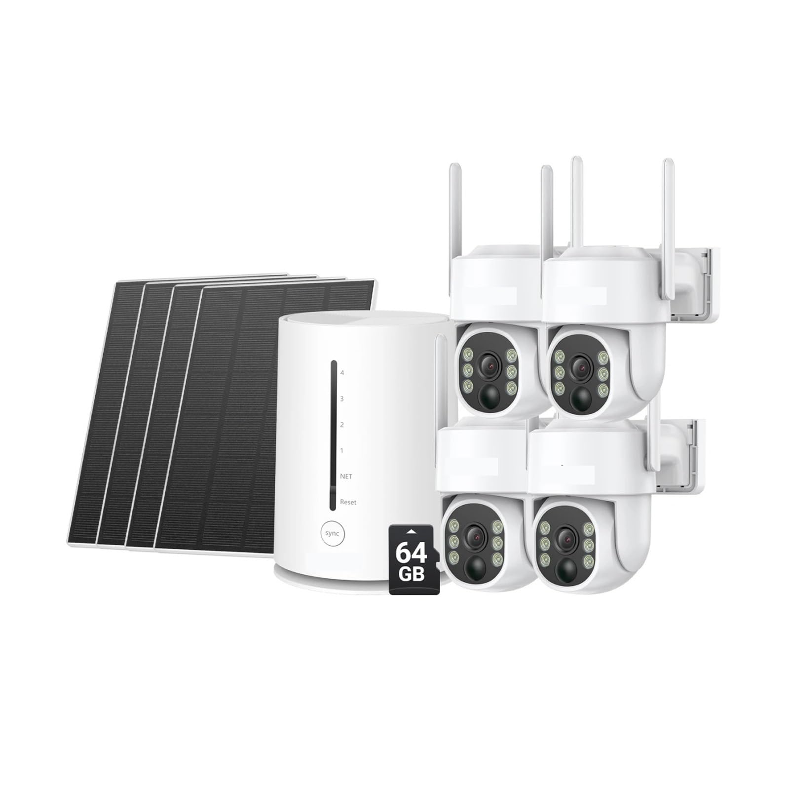 Kit WiFi PTZ Solaire 4CH 4MP(with 64GB Card)