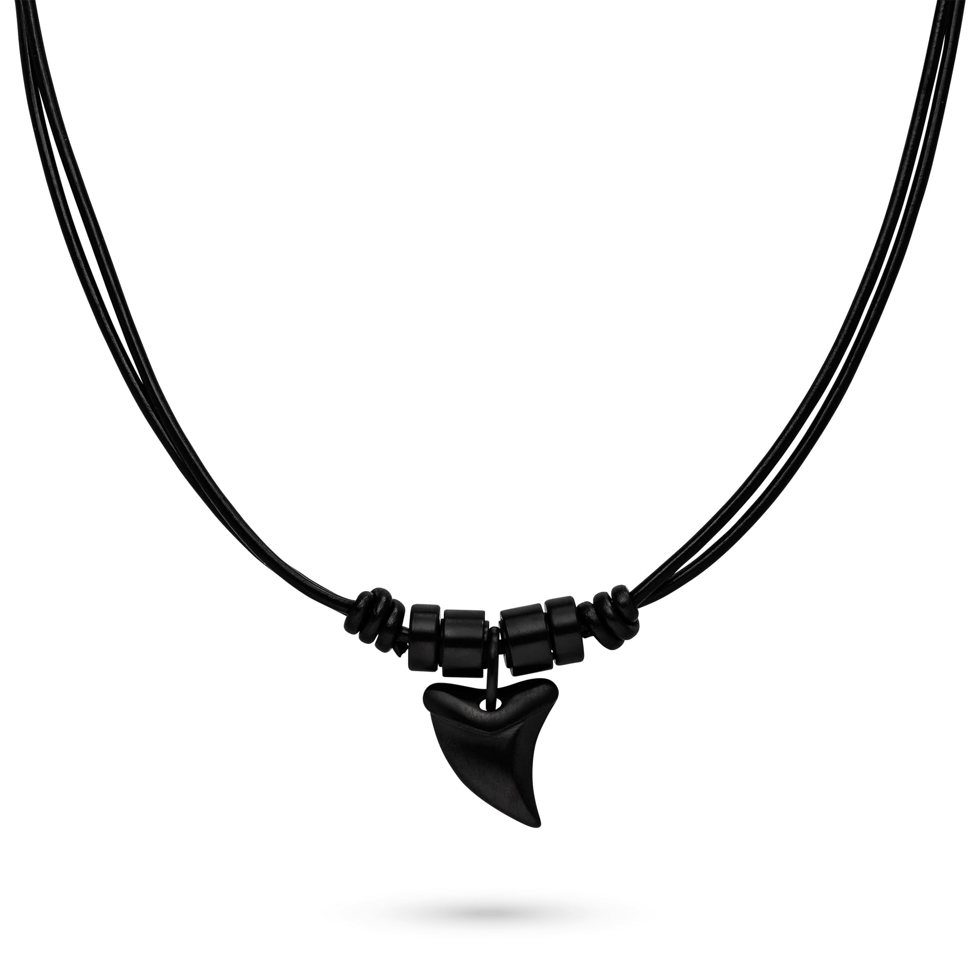 S.Oliver Da Uomo Gioielli – Collana & Bracciale In Leder E Acciaio Inossidabiledetails Con Haizahnanhänger – Classico, Elegantee E Maschile – Perfetto Idea Regalo