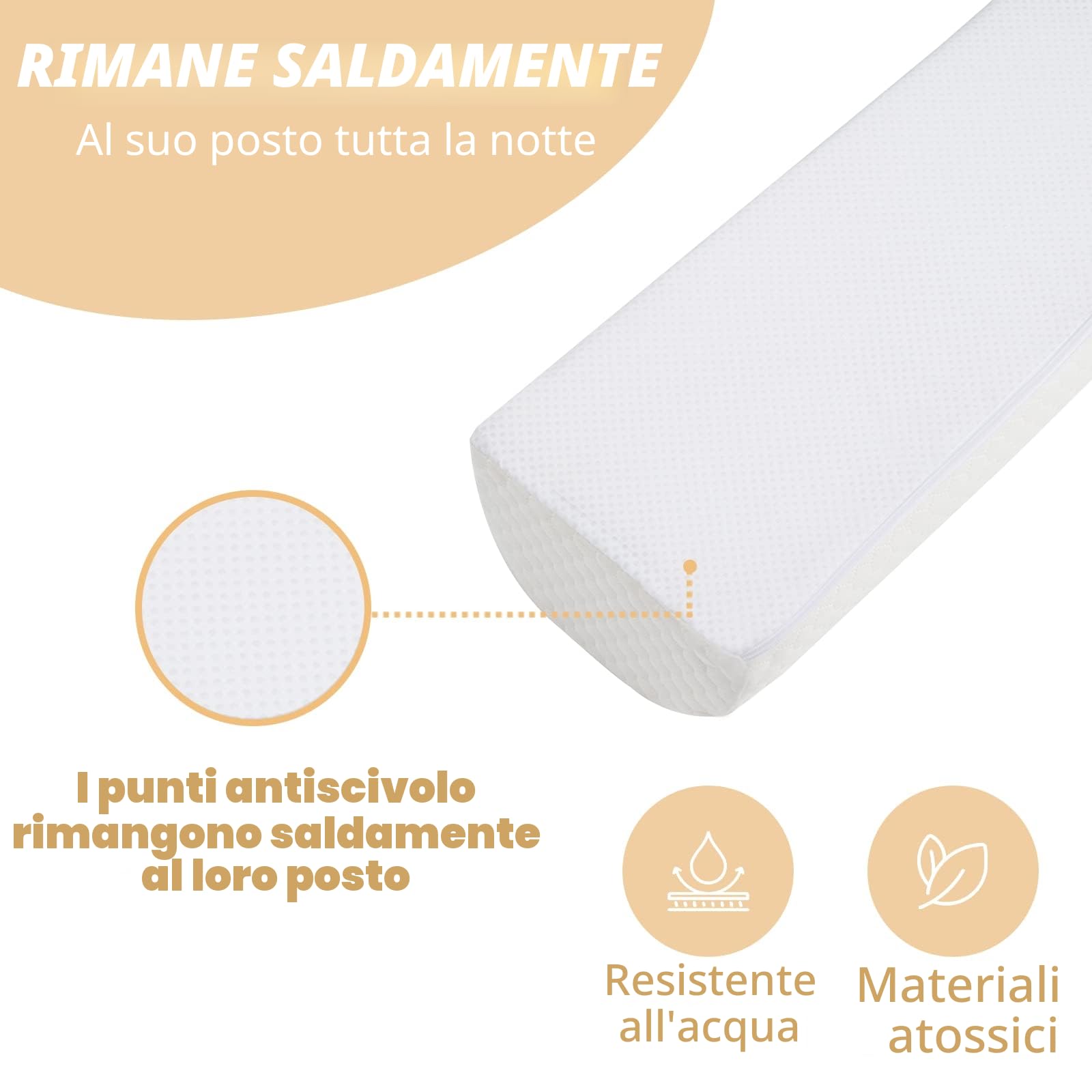 YIHATA 2in1 Sponda Barriera Letto Bambini, Paracolpi Lettino, Sbarra Schiuma Lunga Staccabile in 2 sezioni Utilizzare, Facile da Trasportare per Neonati Anziani Adatto a Tutti i Letti