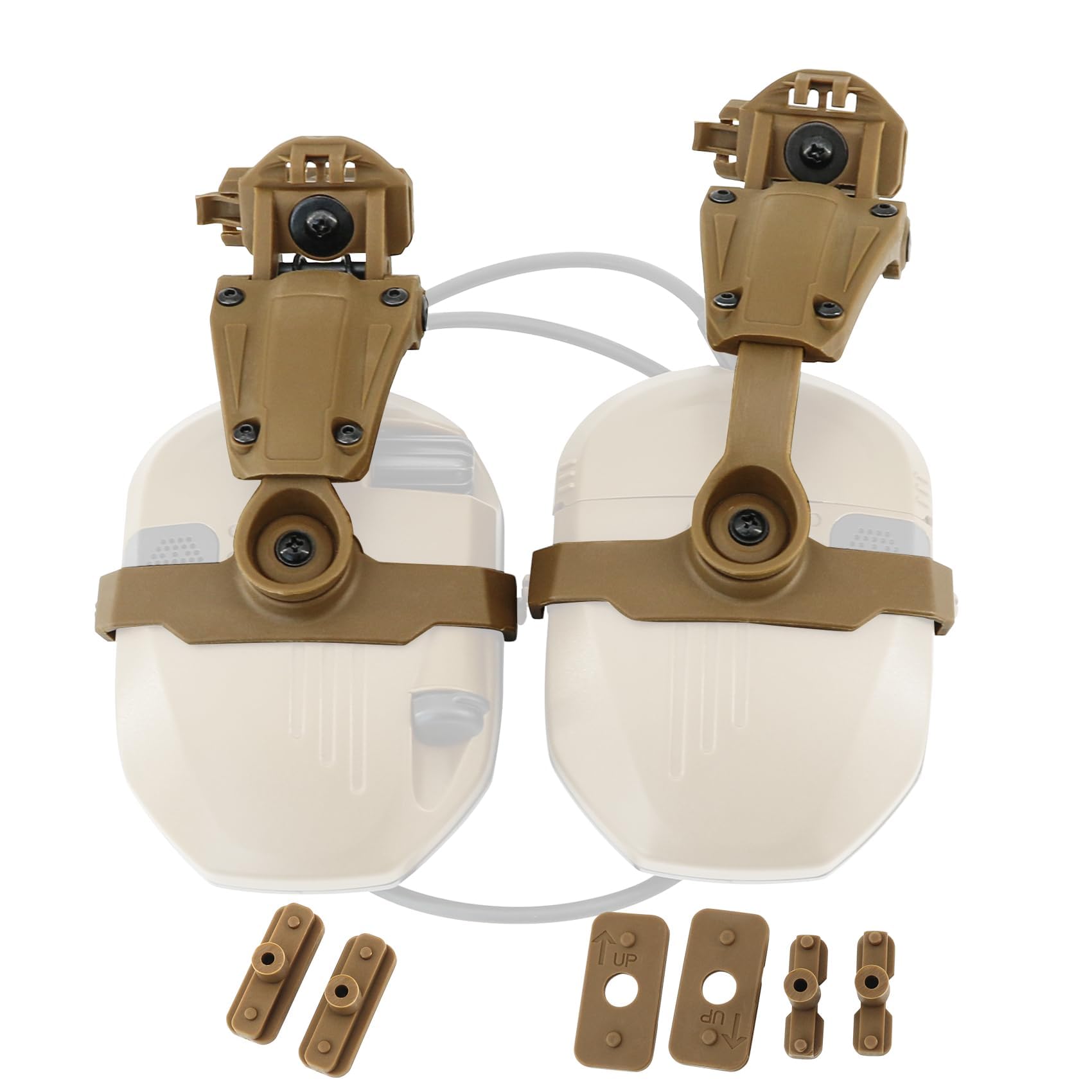 HEARFALCOM Tactical Helmet ARC Rail Adapter Accessories - Compatible with Walker's Razor Earmuffs