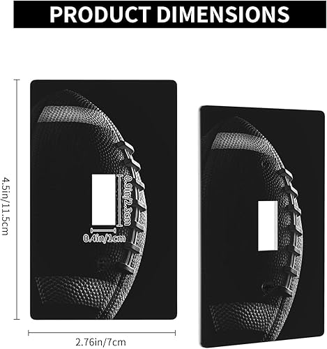 Miniatura 2 de Cubierta decorativa para interruptor de luz de fútbol americano, 1 banda, placa de pared de palanca individual, decoración de habitación, placa