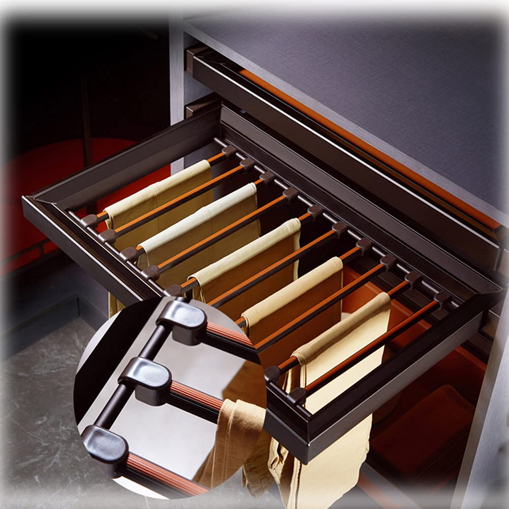 Adjustable Retractable Pants Storage Rack - Multifunctional Closet Organizer for Scarf, Jeans & Trousers - Space-Saving Pull-Out Hangers for Wardrobe Organization