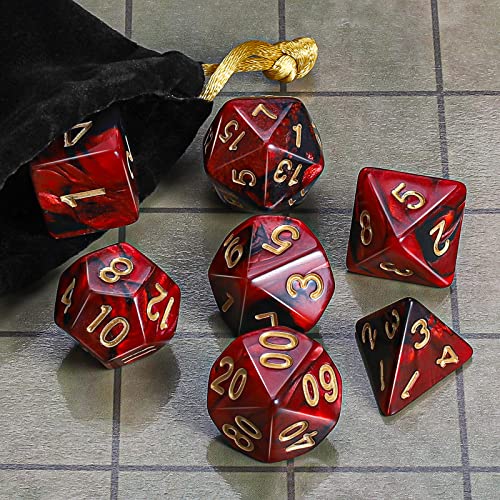 Image of CiaraQ 7pcs Polyhedral Dice Set for Dungeon and Dragons MTG Table Games