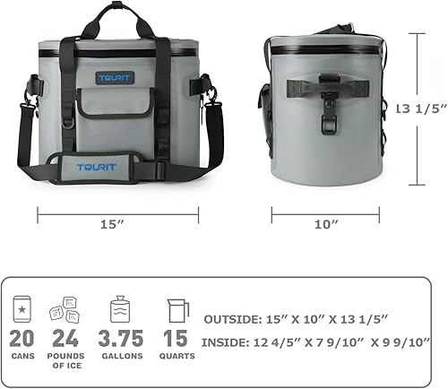 Miniatura 2 de TOURIT Enfriador suave de 3020 latas a prueba de fugas, bolsa térmica impermeable con aislamiento de lados suaves con enfriador para senderismo,