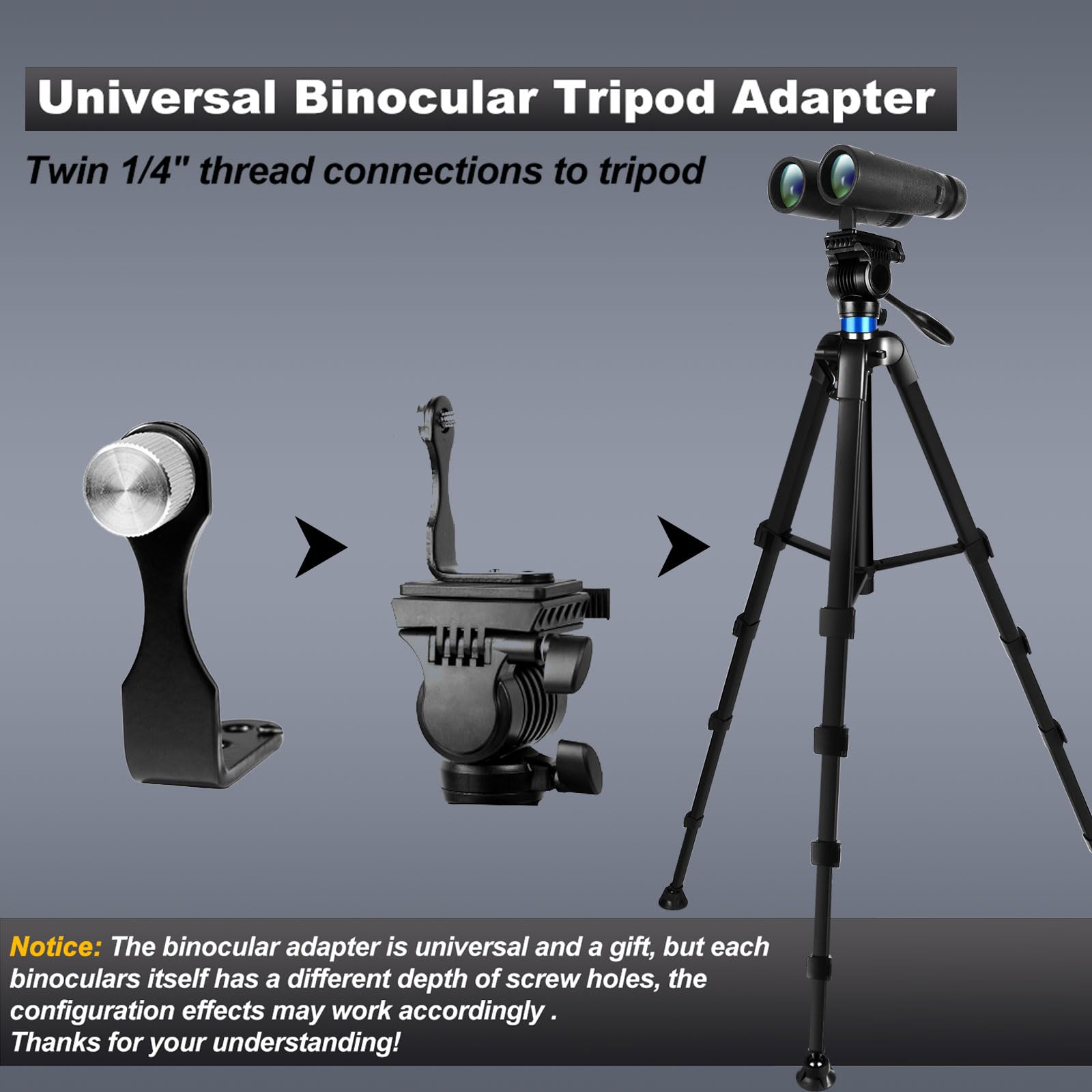 Treppiede per Binocolo, 184 cm Alluminio Treppiede Telescopio, Compatibile con Fotocamera, Telescopio Astronomico, caccia, Supporto Stabile per Osservazione e Fotografia (Carico 10 kg)
