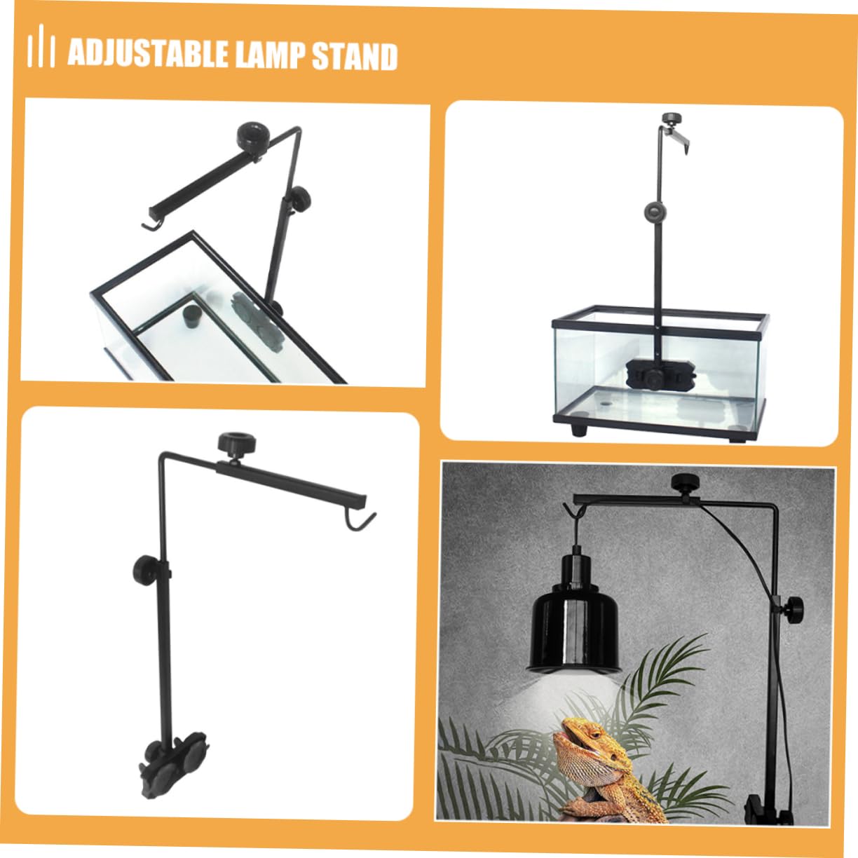 Abaodam Supporto Per Lampada Da Reptile Porta Lampada Per Tartarughe e Pesci Accessorio Per Terrario e Acquario Design Elegante e Resistente
