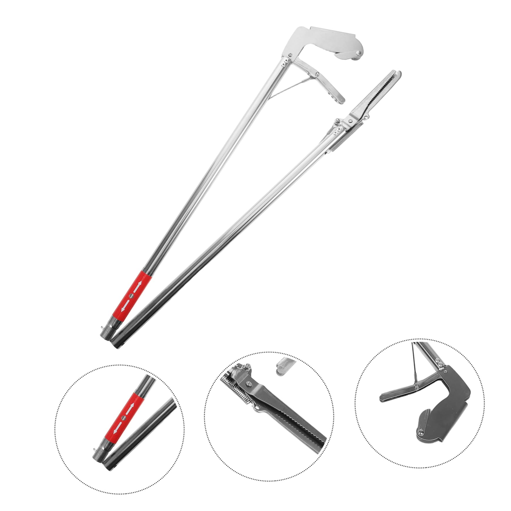 Pinzas Plegables para Serpientes y Reptiles Acero Inoxidable 120 Cm Boca Recta Captura Pesca Actividades al Aire Libre Manejo Seguro