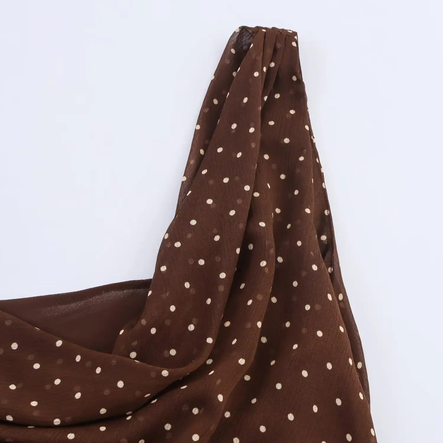 Temperamento Ropa Femenina de otoño Cuello Plisado Vestido asimétrico de Lunares