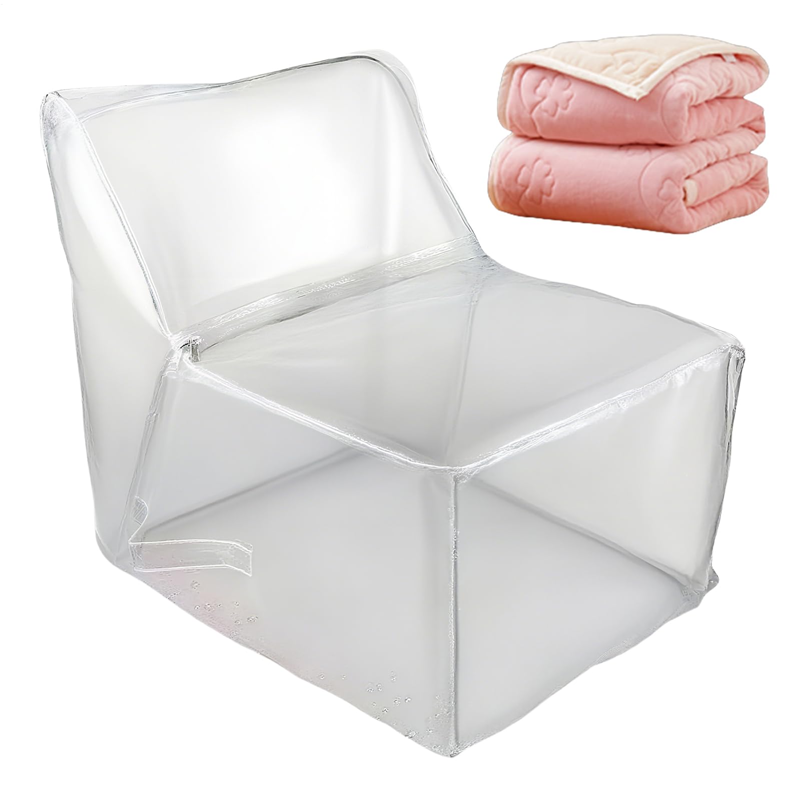Housse De Rangement Pour Peluches En Sac De Billes,Pochette Transparente Remplissage Billes Polystyrène pour Adulte | Housse Imperméable en Doudou Confortable pour Canapé Lit Chambre Salle de Jeux Dét
