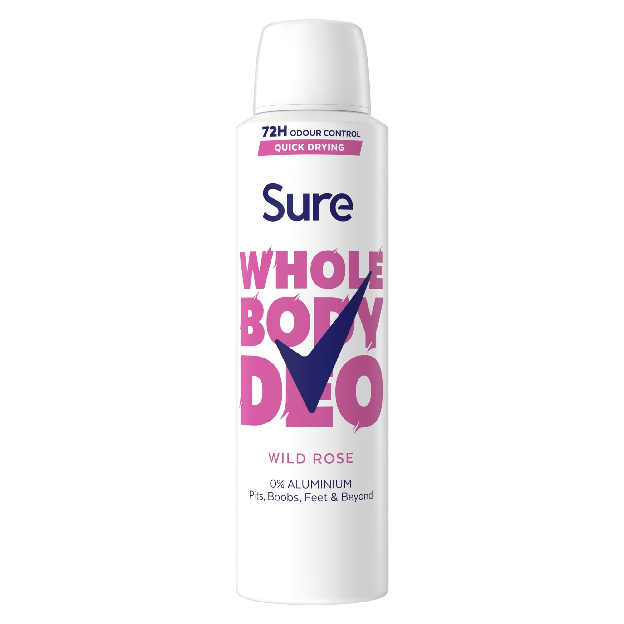 Sure Women Wild Rose Whole Body Deodorant Spray Aluminium Free 150Ml, 3 Pack