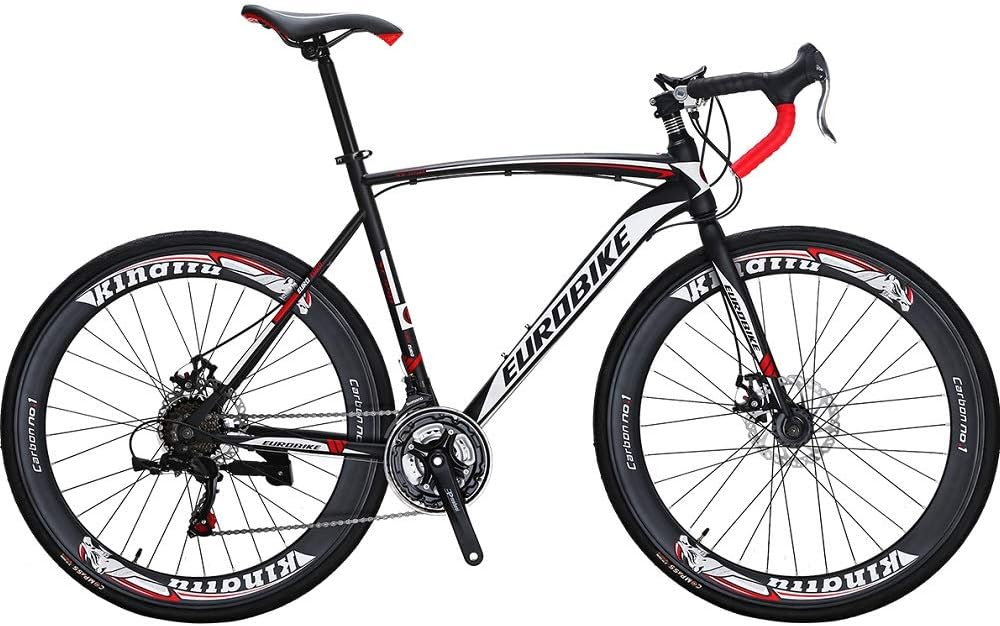 Eurobike HYXC550 Road Bike,21 Speed Road Bicycle for Men and Women,Disc Brake 700C Adult Bike (700C Wide Rim Wheel)