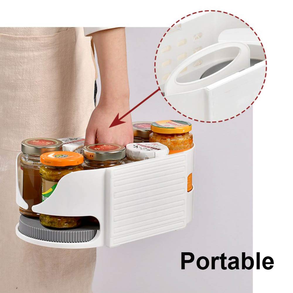 Lazy Susan de 2 Niveles con Asas, Bandeja giratoria, contenedores organizadores de Almacenamiento, para armarios, despensa, Nevera, mesas de Cocina, baño, Organizador Giratorio