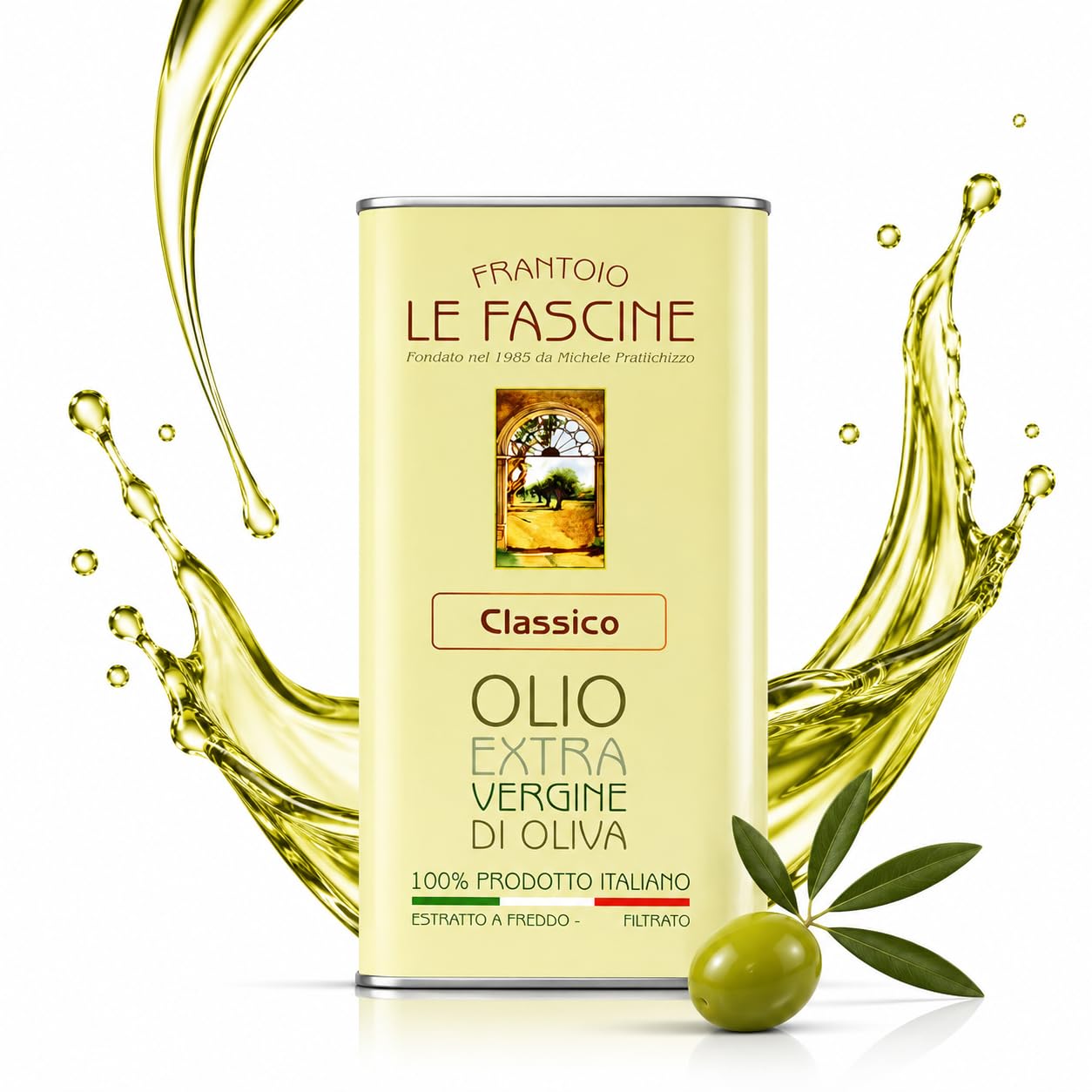 Le Fascine Classico - Olio Extravergine di Oliva 100% Italiano Estratto a Freddo Prodotto da Monocultivar Provenzale (Latta da 5 Litri)