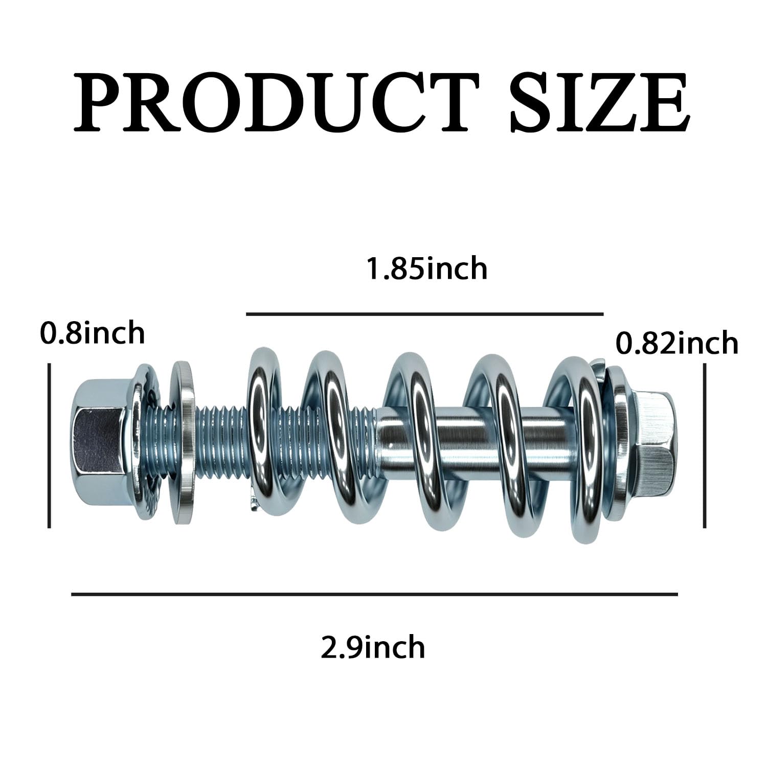 AIFF 2PCS M10x1.25 Exhaust Manifold Bolts Kit Spring Loaded Flange Hardware