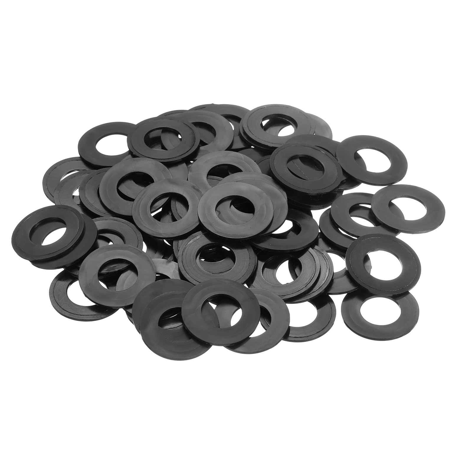 DEFANEX 70pcs M12 Nylon Flat Washers (12mm ID 24mm OD 1mm Thick) - Plastic O Ring Sealing Gasket Spacer, for Fastening Screws Faucet Pipe Valves Hose, Black
