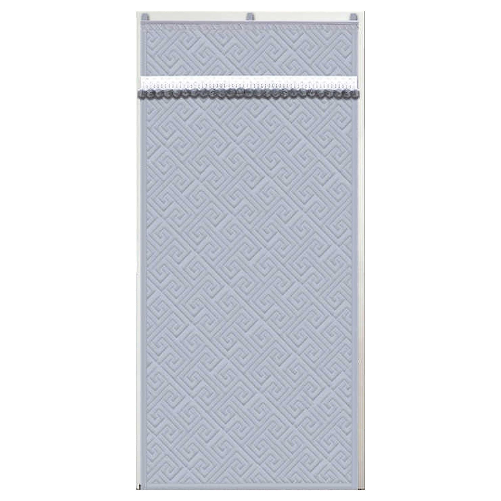 Tenda termica isolante in cotone con pasta superiore, per soggiorno, oscurante, termica, per porte (grigio, 90 x 200 cm)