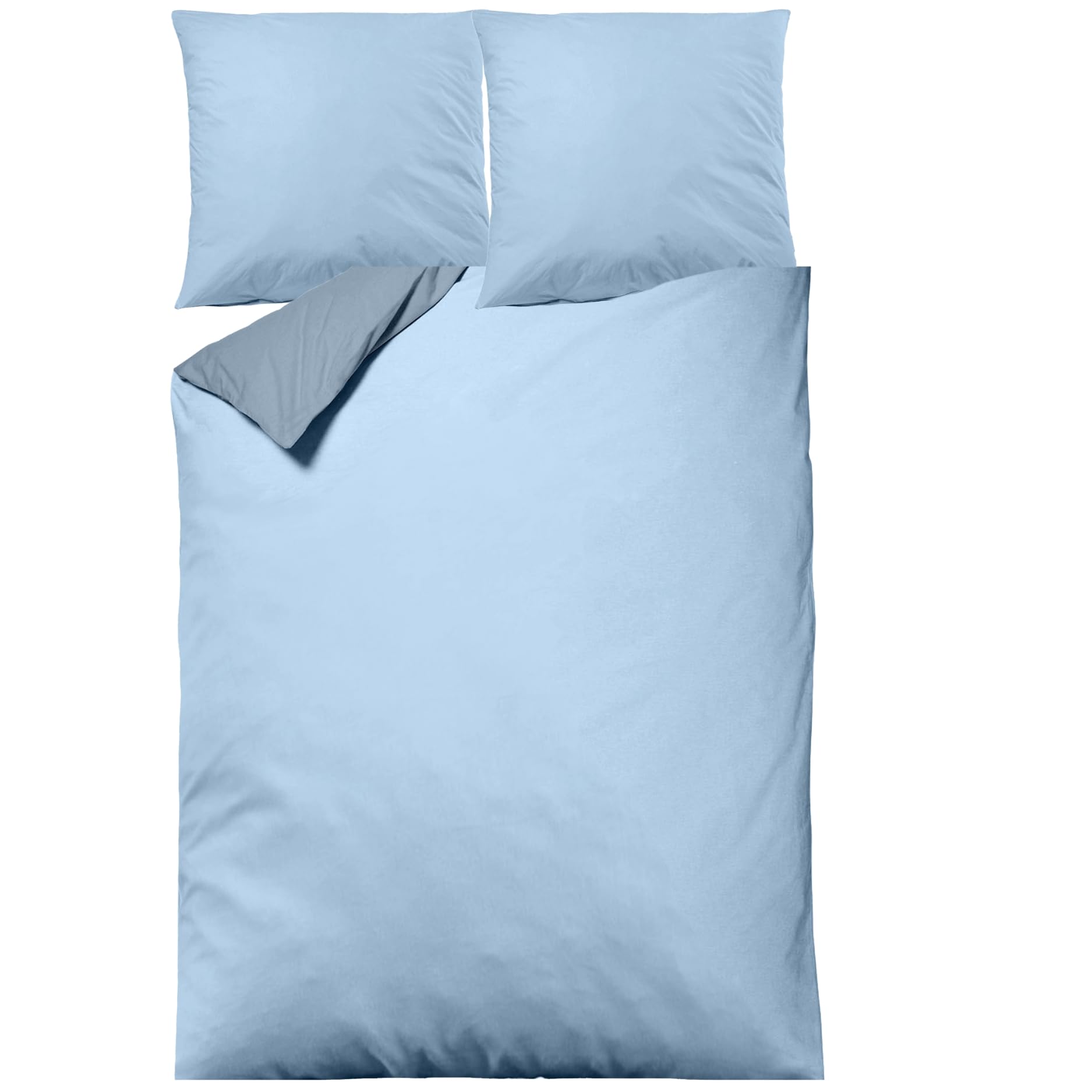 sleepling Bettwäsche-Set Satin 200x220 cm blau 3-tlg