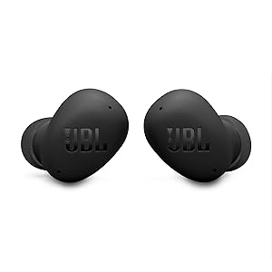 JBL Vibe Buds 2 - True Wireless Noise Cancelling Earbuds Pure Bass Sound & Smart Ambient Technology, 4mics for Crisp, Clear Calls, up to 40Hrs of Playback, IP54 Dust & Water Resistant (Black)