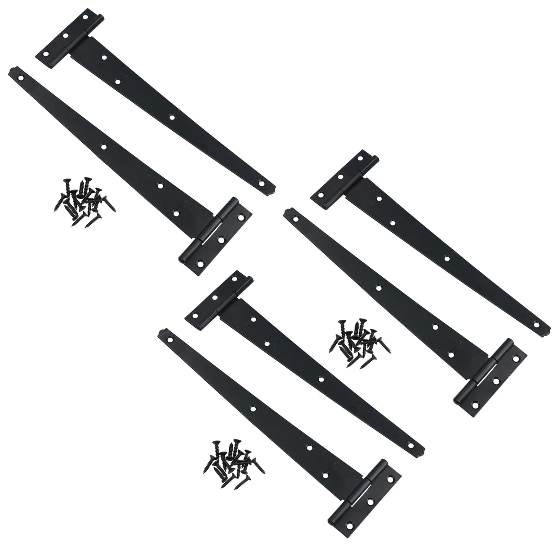 Ab Tools Black 10In / 250Mm Heavy Duty T Tee Hinges For Shed + Garden Gates Finish 6Pc