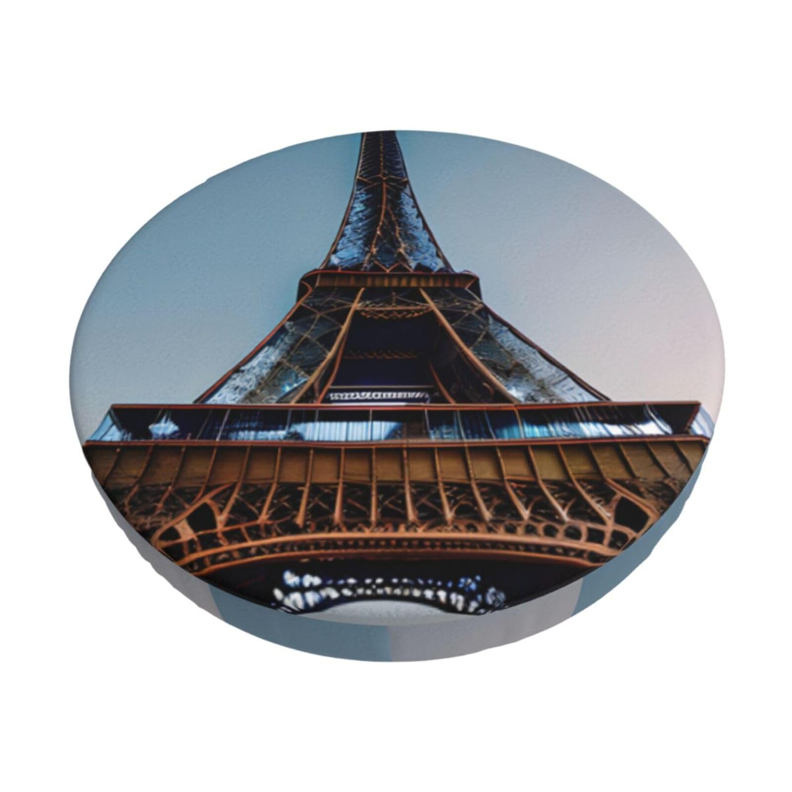 GUCHENP Paris Eiffel Tower Print Round Bar Chair Cushion Cover,Washable Chair Protector For Indoor Home Furniture Decor