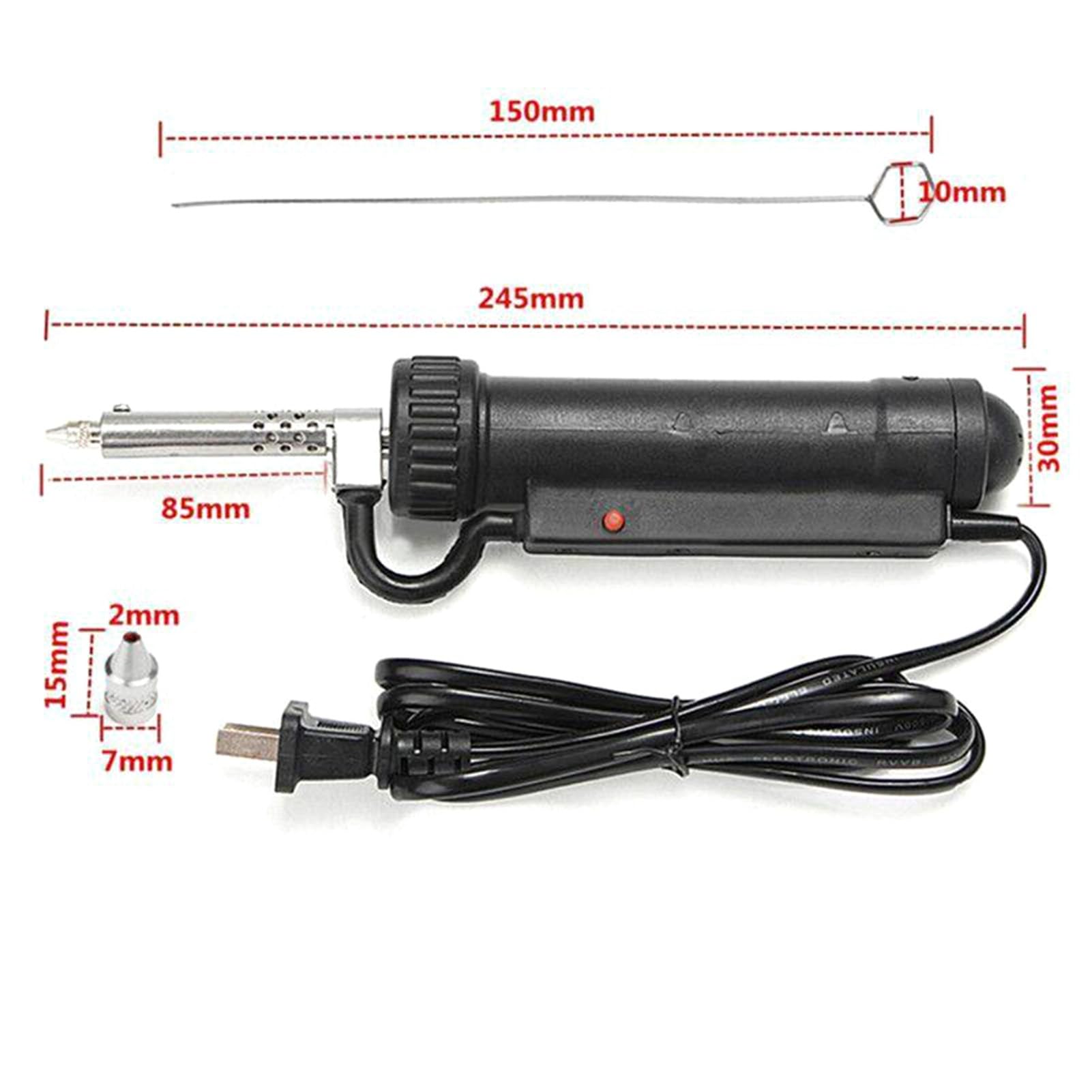 Bomba desoldadora automática con ventosa de soldadura eléctrica con 3 boquillas de succión - Pistola portátil de dispositivo de succión de estaño de soldadura al vacío para