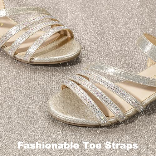 Image of PANDANINJIA Girls Heels Dress Shoes Open Toe Low Heel Sandals Flower Girl Toddler Little Big Kids Wedding Party Shoes
