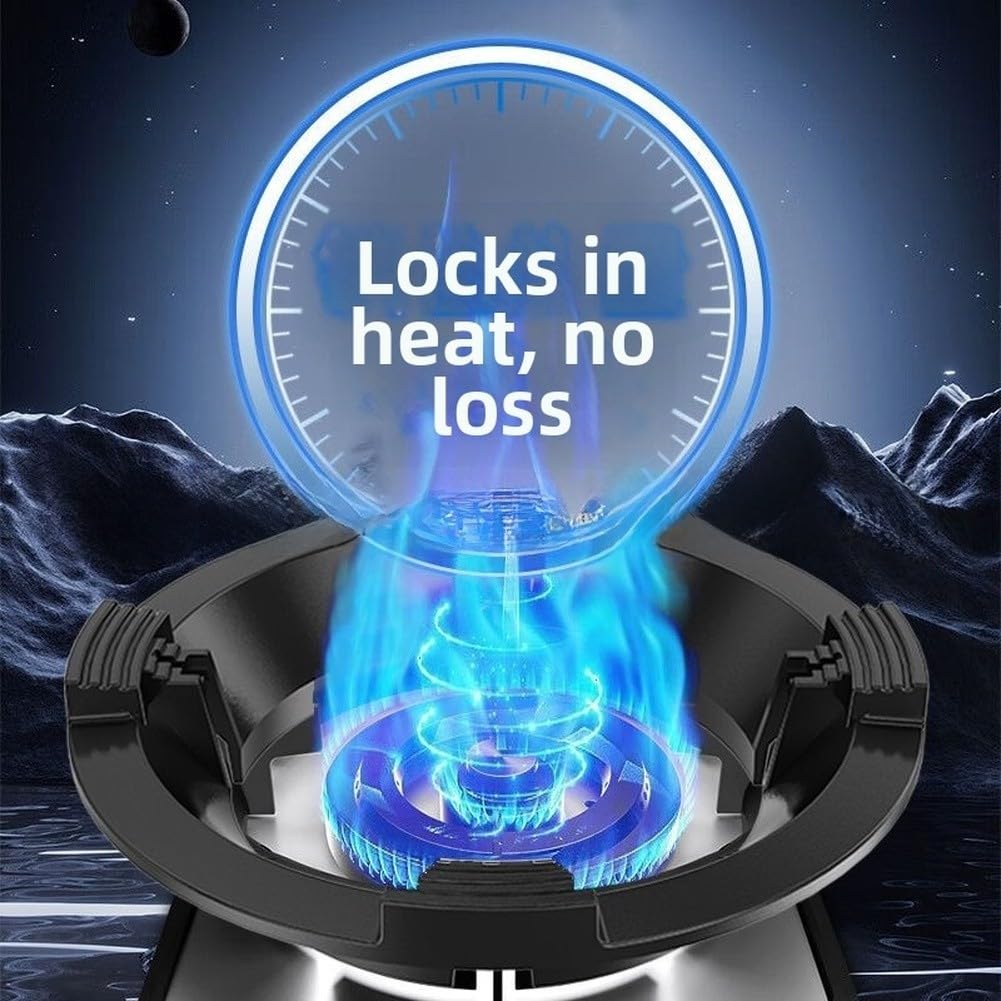 Gusseiserner Flammenkonzentrator 25cm Winddicht(2 Pieces) | Massives für gusseisen, hitzebeständig bis 800°C, langlebig, schwarz lackiert, für ideal für hohe Temperaturen