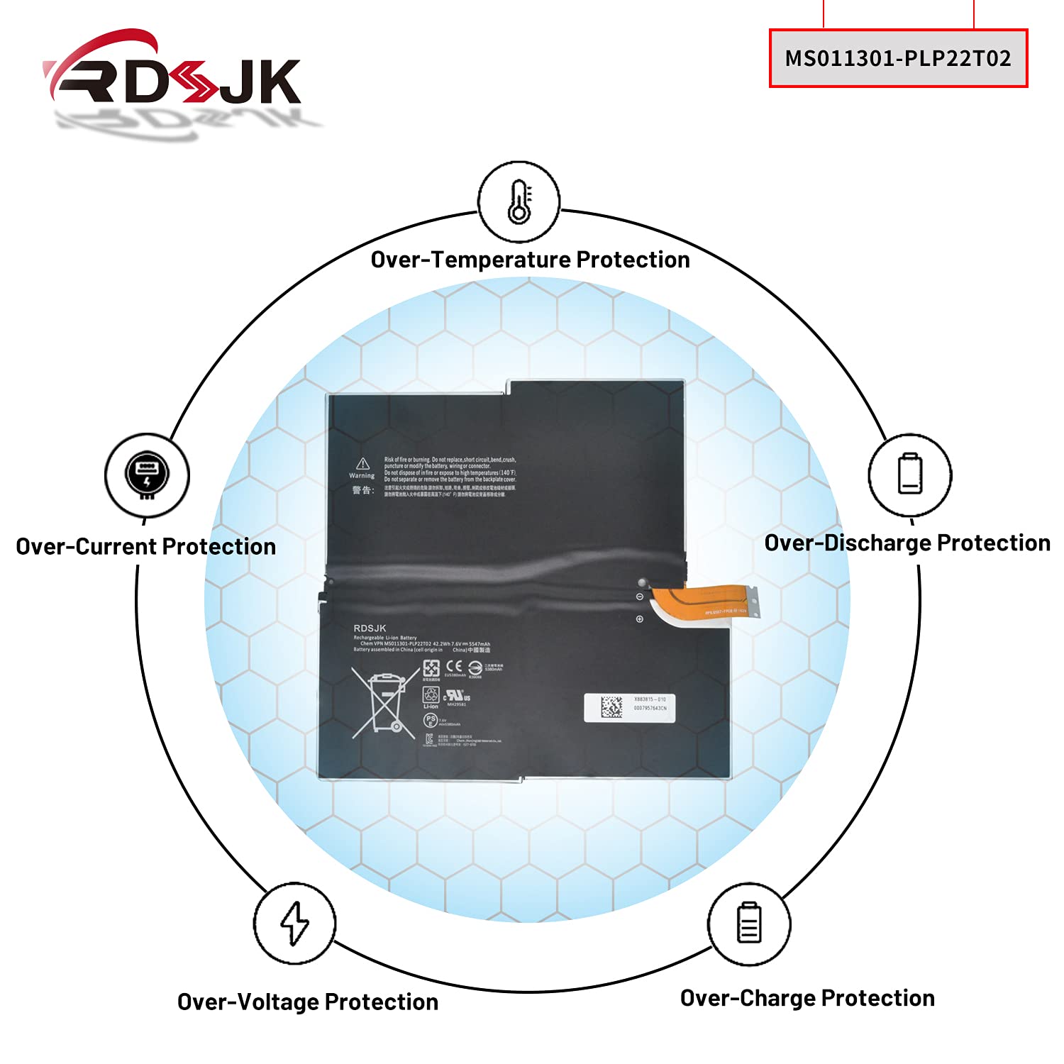 Amazon.com: RDSJK Compatible MS011301-PLP22T02 MS011301 Battery