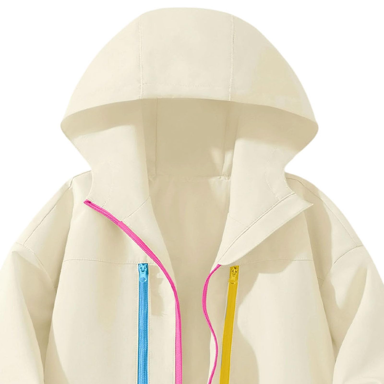 Giacca Con Cappuccio E Zip Bambina Maniche Lunghe Giacche Ragazza Antivento
