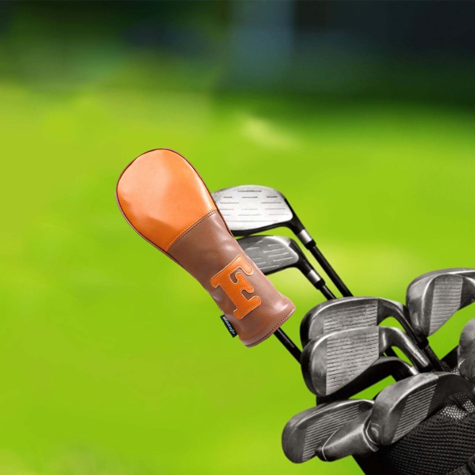 Cubiertas de cabeza de golf Driver Fairway Wood Hybrid PU marrón para palos de golf