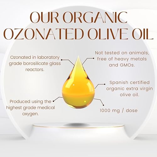Miniatura 7 de Cápsulas blandas de aceite de oliva virgen extra orgánico ozonizado de alta potencia de 1000 mg Cápsulas oxigenadas puras para apoyo inmunológico