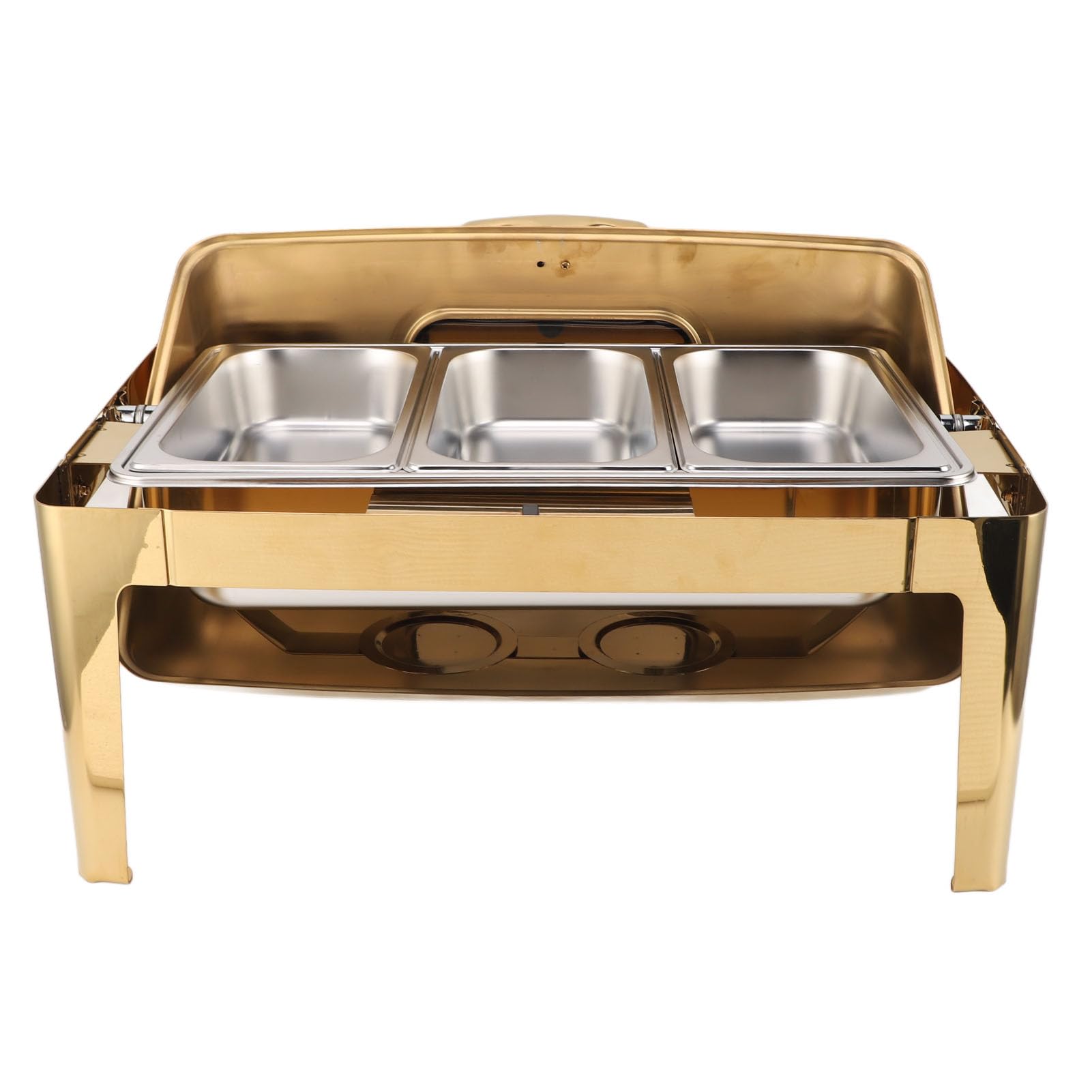 Set Scaldavivande per Buffet in Acciaio Inossidabile per Catering per Hotel, Ristoranti e Uso Domestico 9 Litri (3 scomparti #16)