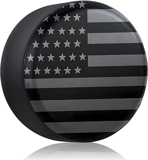 Spare Tire Cover for RV Trailer,Wheel Cover with American USA Flag,Universal Waterproof PVC Camper Spare Tire Cover Fit for Truck,Trailer,RV,SUV,Camper (15" for tire Diameter 27.55"-29.52"/70-75cm)