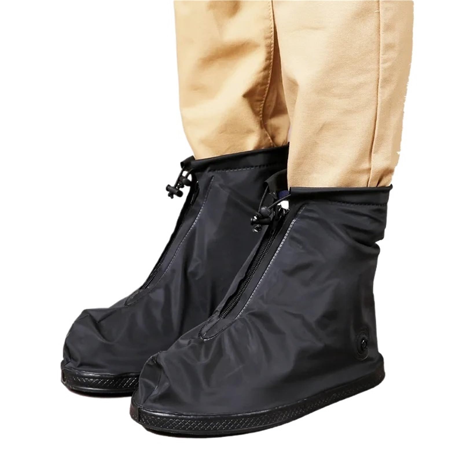 3 Paar Schuhüberzüge Regenfester Schuhüberzug Verdickter, verschleißfester wasserdichter mit Reißverschluss Wasserdichte Überschuhe für Labor und Outdoor(L)