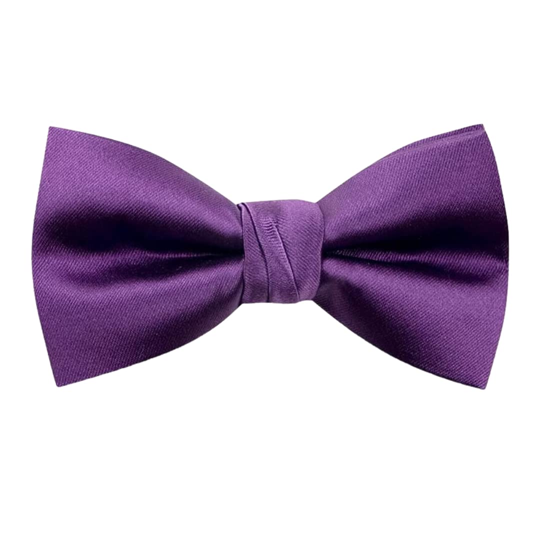 premium satin bow tie for men | adjustable neckband for perfect fit | handcrafted bow tie for suits, blazers & tuxedo for formal events & weddings (purple)