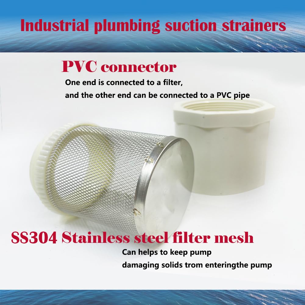 DN80 3 inch Suction Strainers Stainless Steel Filter Cover Connected to DN80/3 inch PVC Water Pipe Used to Remove Debris and Reduce Solid Entry — Amazon image 4