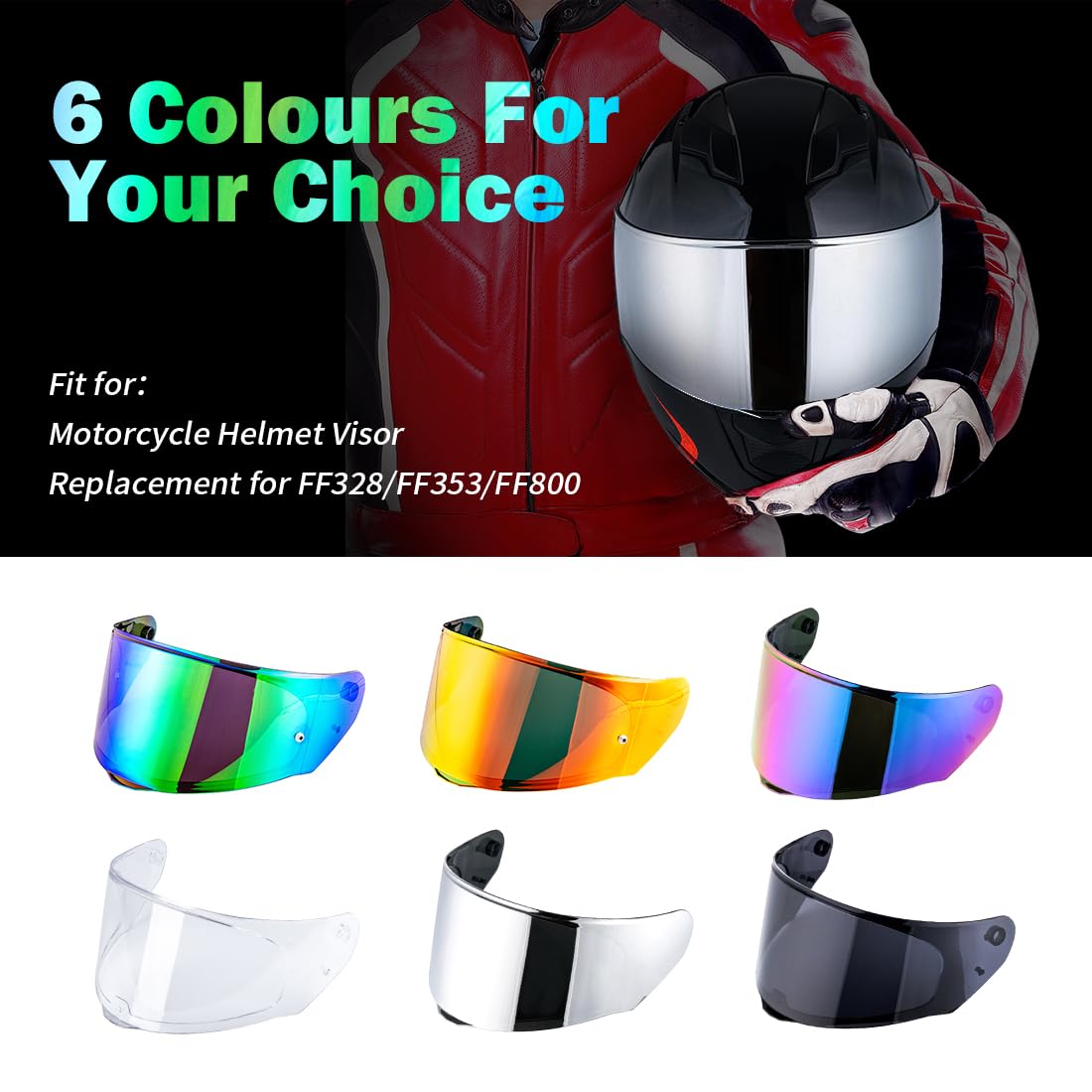 VCOROS Wizjer do kasku FF328/FF353/FF800 kask motocyklowy wizjer