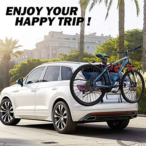 FIERYRED Trunk Mounted Bike Rack for Most Car SUV (Sedans/Hatchbacks/Minivans) 3-Bike Trunk Mount Bicycle Carrier Rack.
