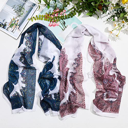 Sureio 6 Pcs Scarves for Women Lightweight Summer Floral Print Pattern Scarf for Women Dressy Long Thin Scarf Shawl(Classic Style) 6