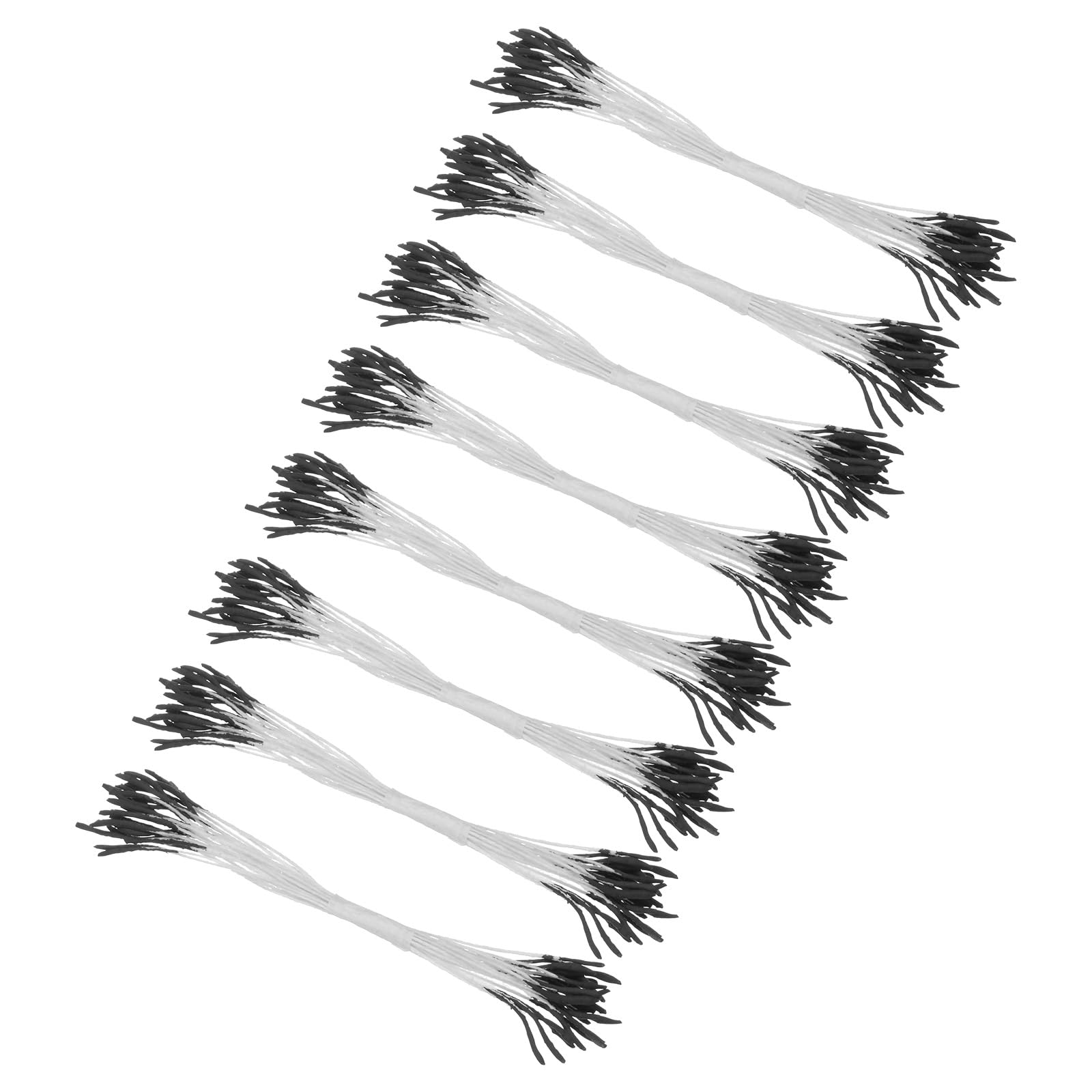 M METERXITY 200-Pack Artificial Flower Stamen Kit, Mini Double Heads Flower Stamens Pistil, Stamens for Flower Making/Craft DIY Wreaths/Wedding Floral Arrangements [Black]