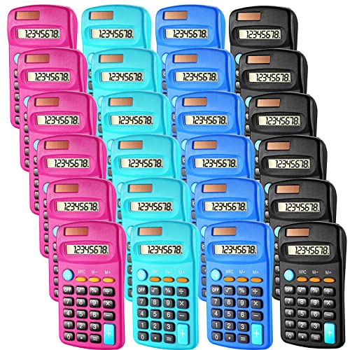 Calculatrice de poche lot de 24 mini mini-calculatrices scolaires 8 chiffres