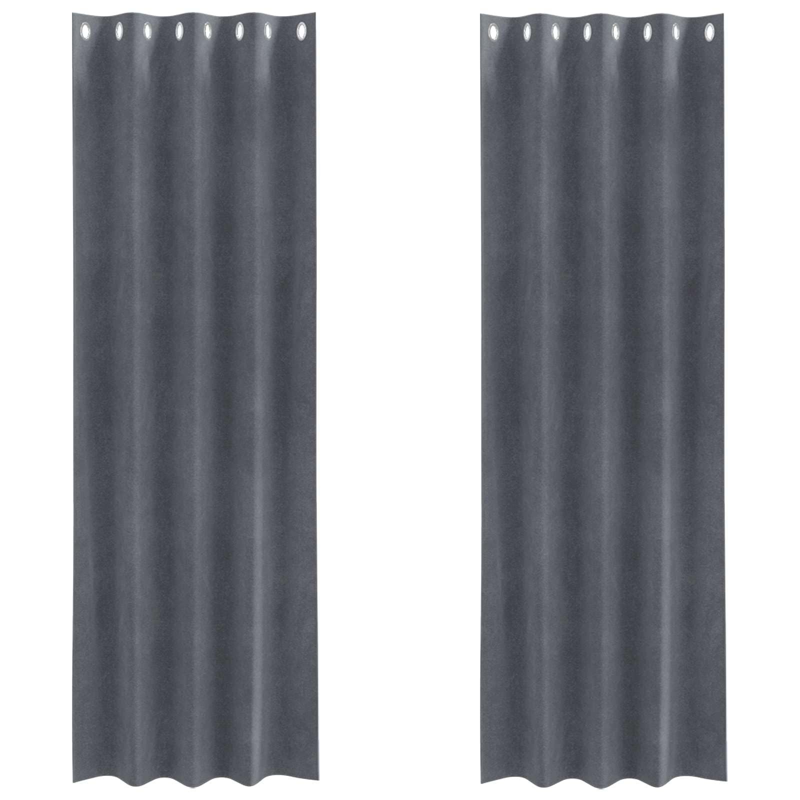 Tende oscuranti in velluto, 2 pezzi, 140 x 245 cm, colore: grigio chiaro