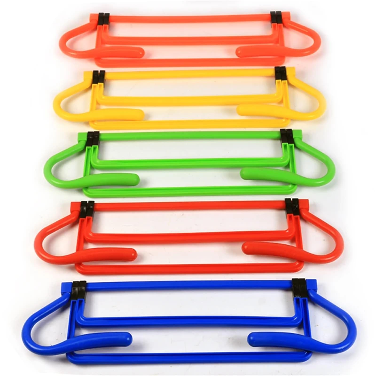 Haies D'agilité 5Pcs Four-Speed Colourful Hurdle Racks Multi-Functional Football Training Equipment Jumping Hurdles Adjustable Hurdle Racks pour Le Football(Blue)