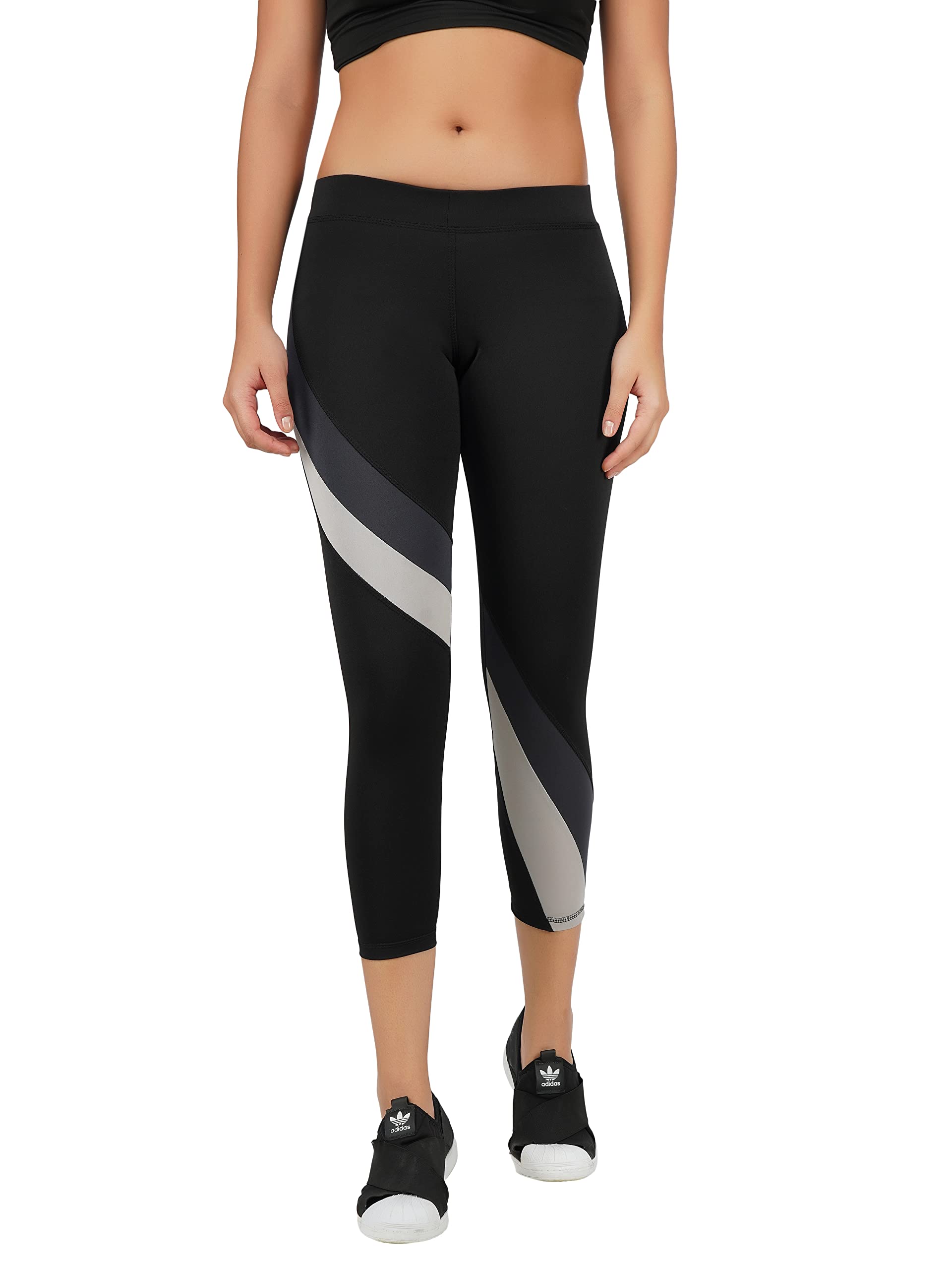 new look Neu Look Gym wear Workout Leggings Tights Ankle Length Stretchable Sports Leggings | Sports Fitness Yoga Track Pants for Girls & Women(Grey, Size - L)-picture-26